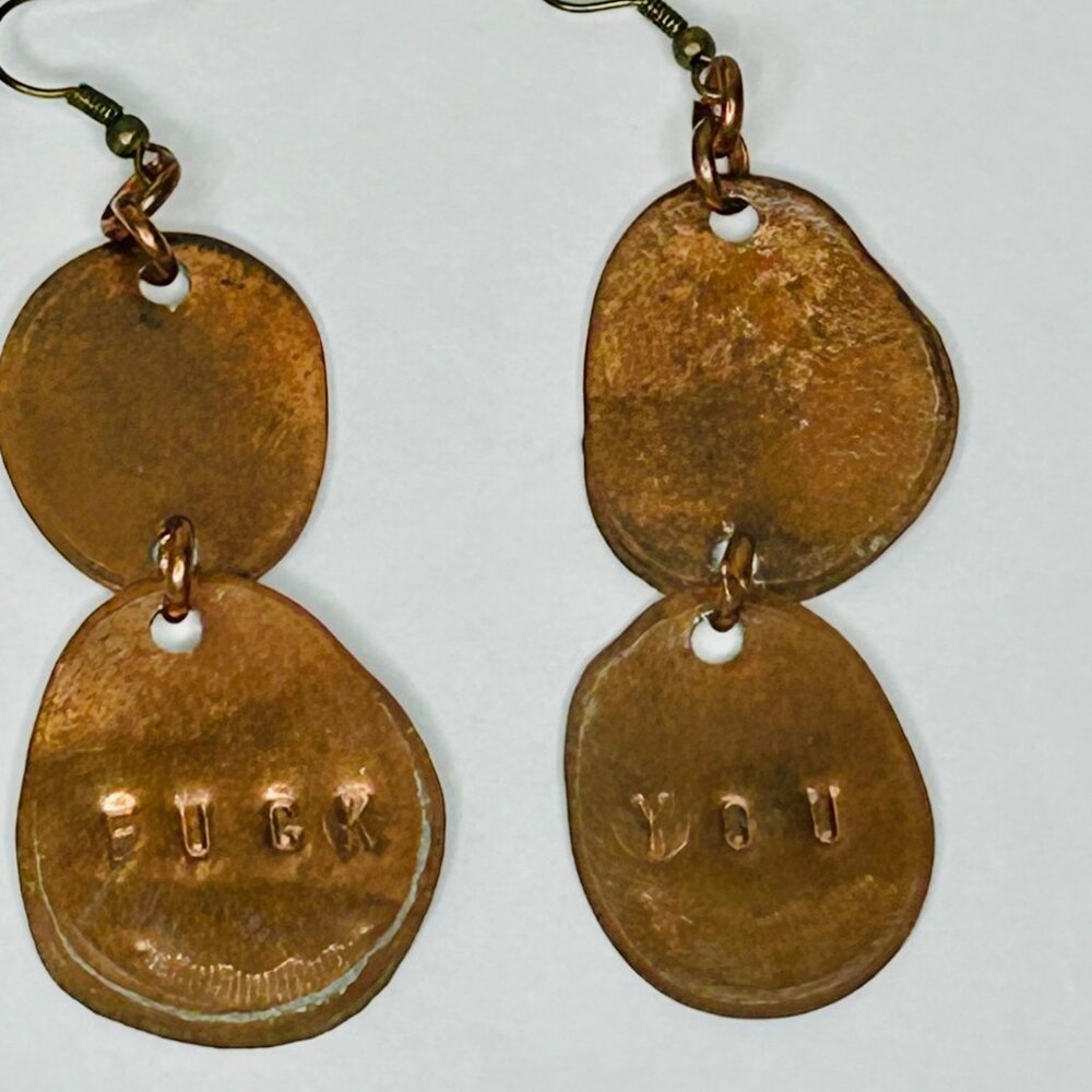 Pressed Penny Dangle Earrings